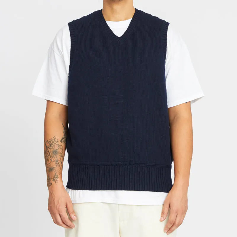 Sweater Vest - Navy Cotton