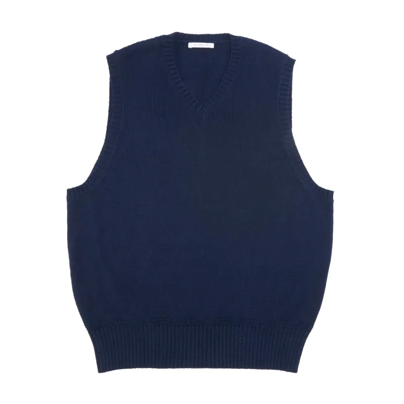 Sweater Vest - Navy Cotton