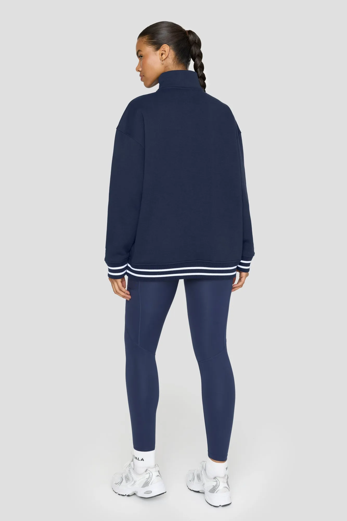 TALA TRACK AND FIELD QUARTER ZIP SWEATSHIRT - NAVY