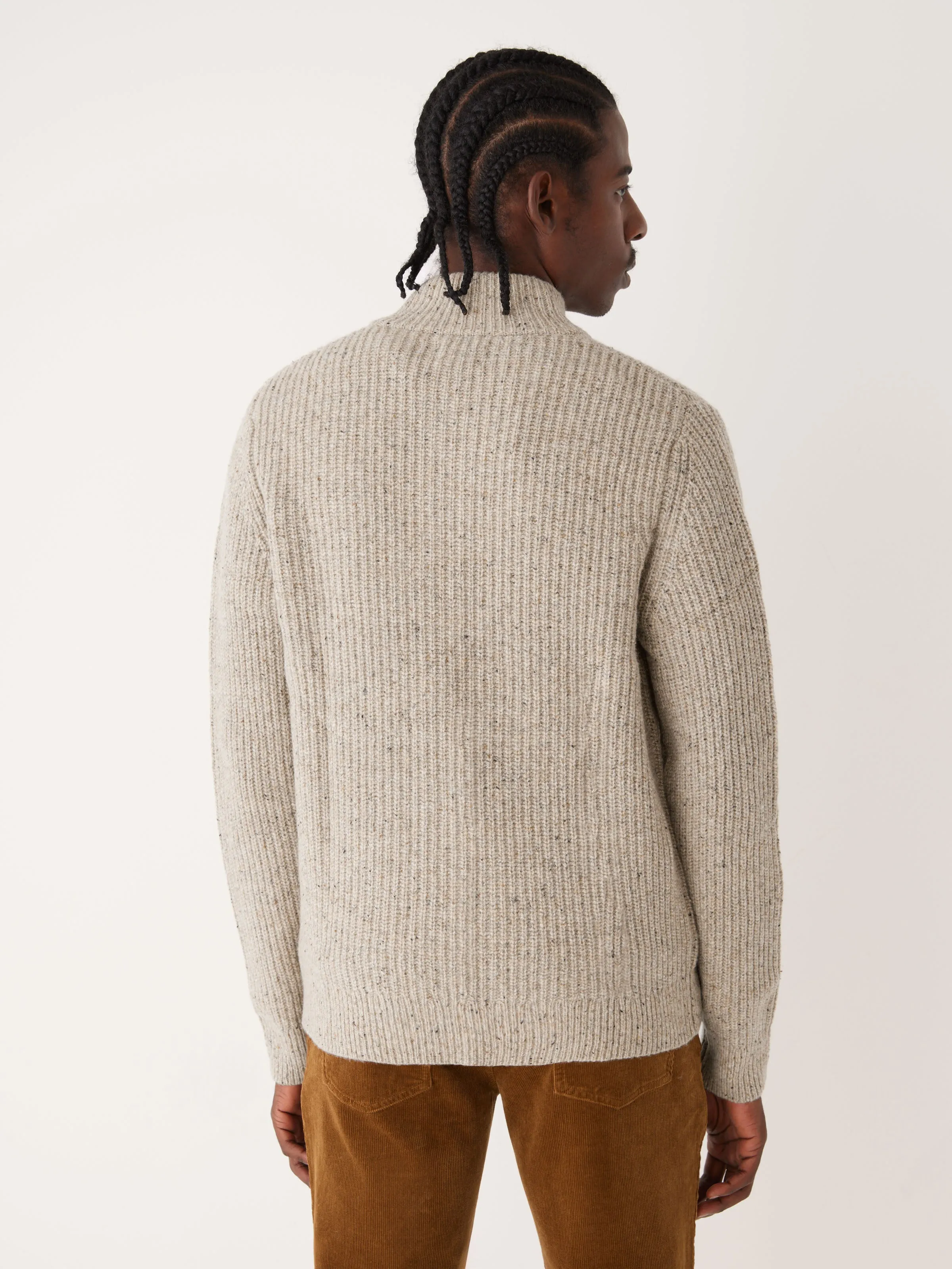 The Donegal Button-Up Sweater in Beige