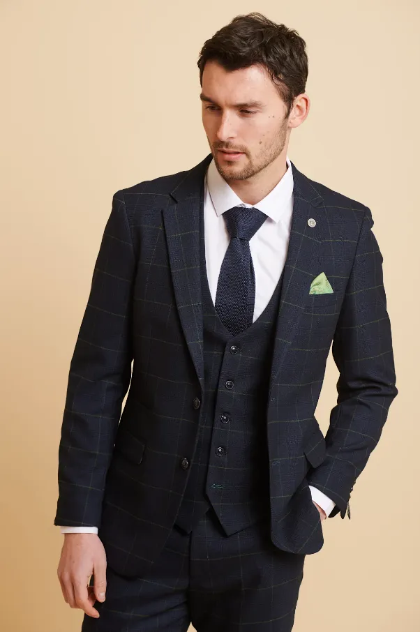 Three-Piece Navy Gentlemen's Suit - Edison Greenline