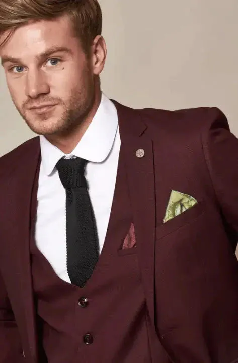 Three-Piece Suit Wine Red