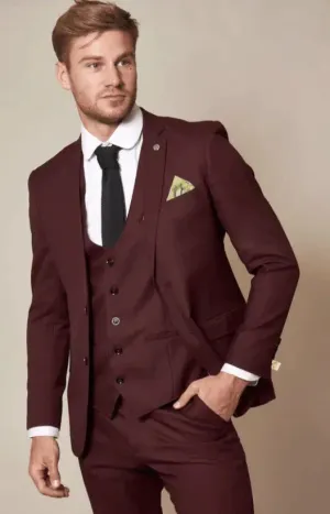 Three-Piece Suit Wine Red