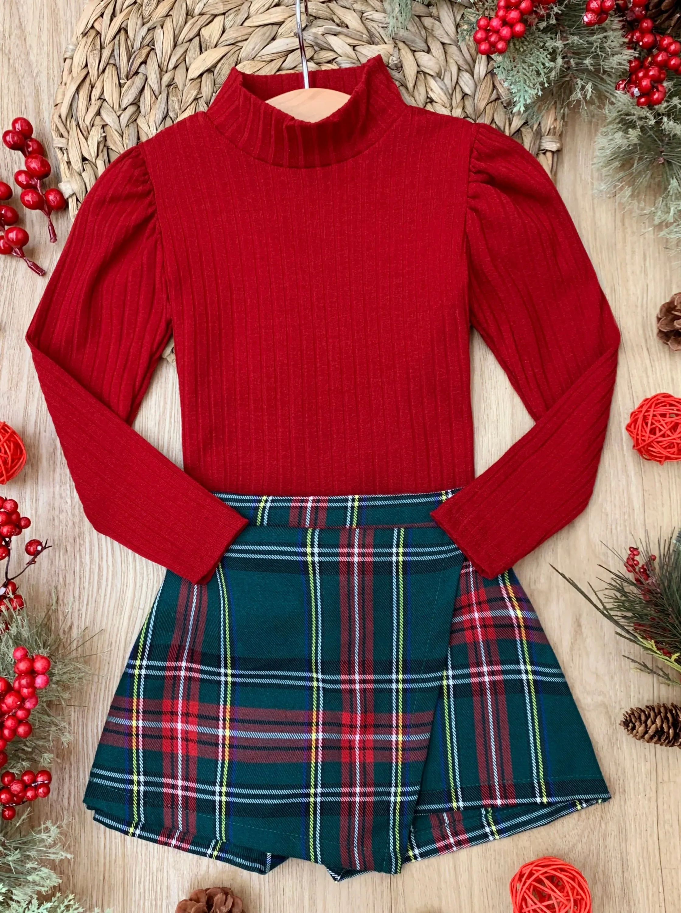 Trendsetter Plaid Skort Set