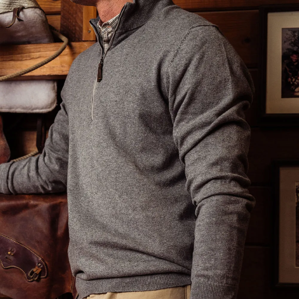 TSG Fraser Cashmere 1/2-Zip Sweater (Light Grey)