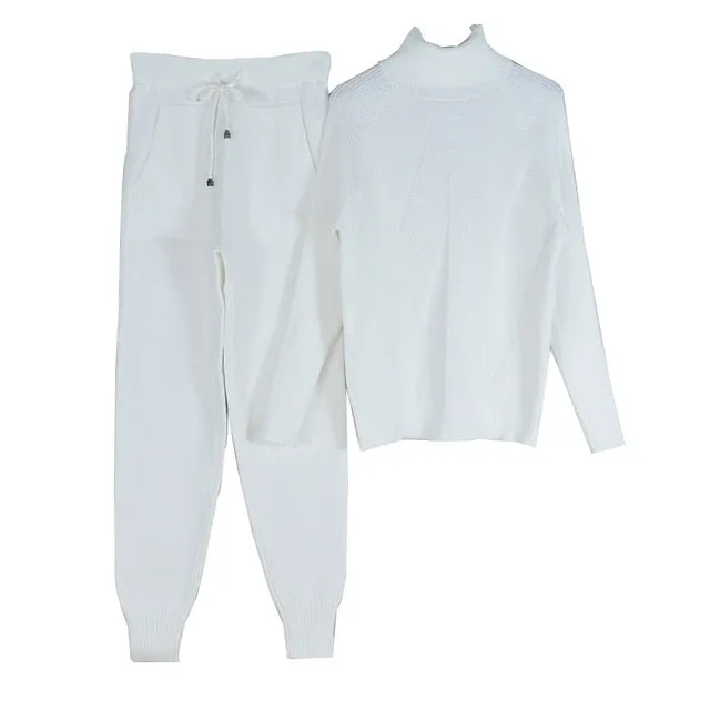 Turtleneck Top and bottoms Tracksuit Set