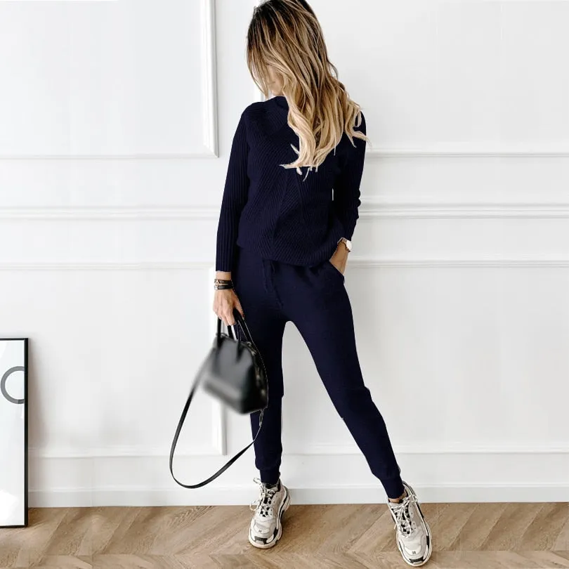 Turtleneck Top and bottoms Tracksuit Set