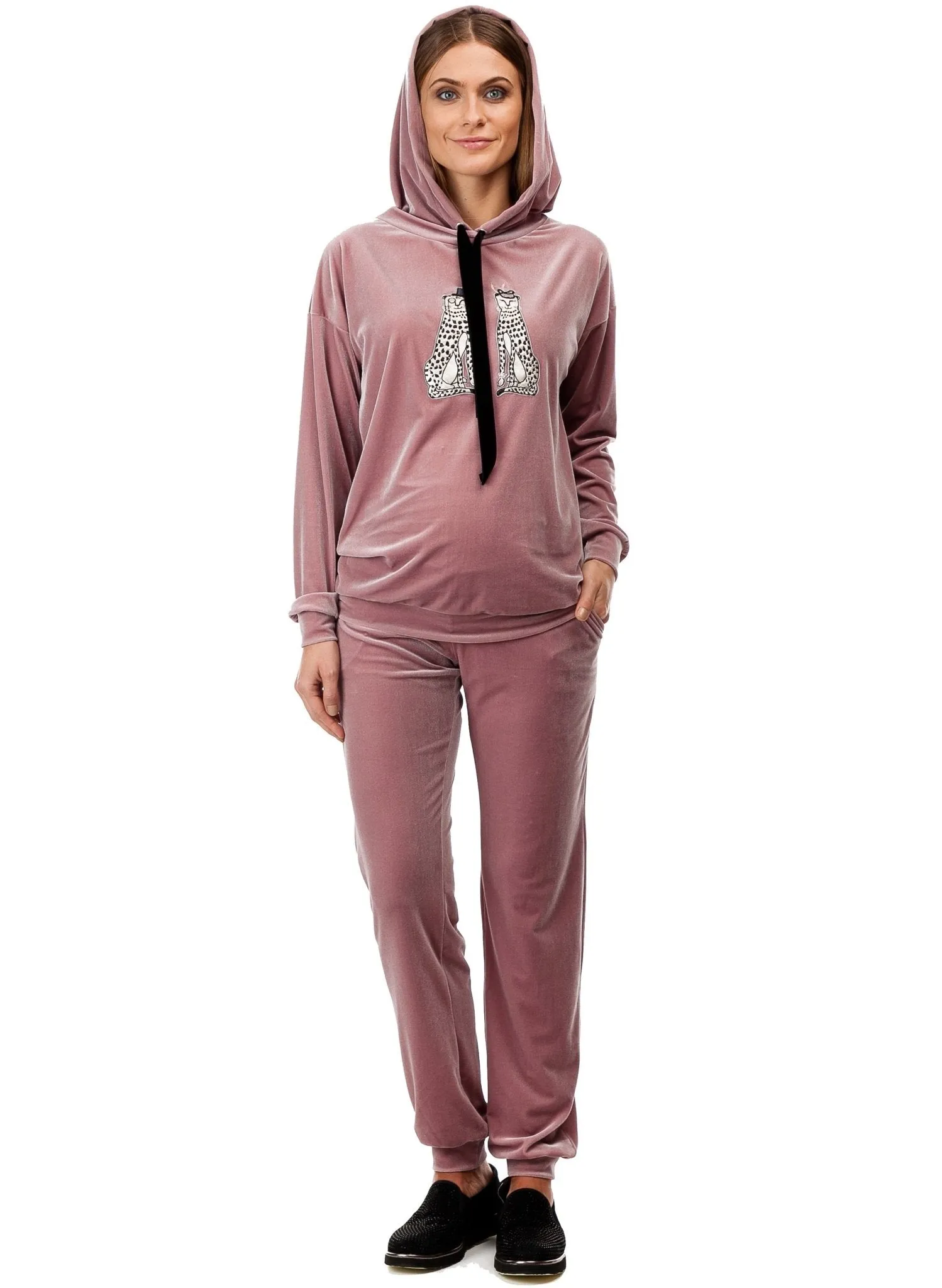 Valentina Maternity Tracksuit (2 Piece Set) - Misty Rose