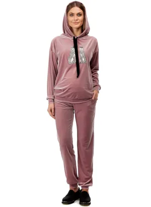 Valentina Maternity Tracksuit (2 Piece Set) - Misty Rose