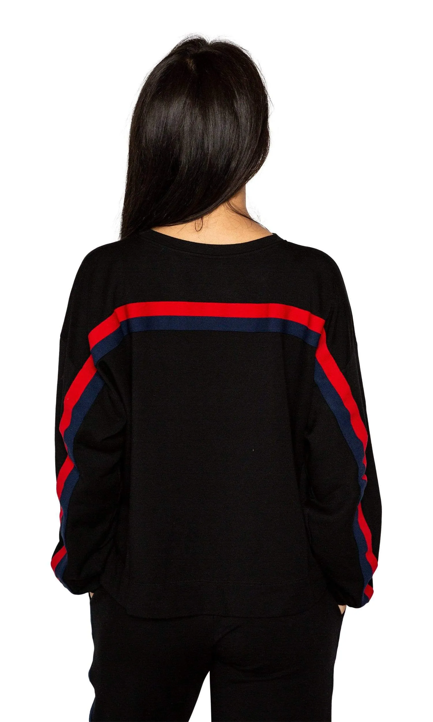 Velvet by Graham & Spencer Danica Striped Crewneck Sweatshirt