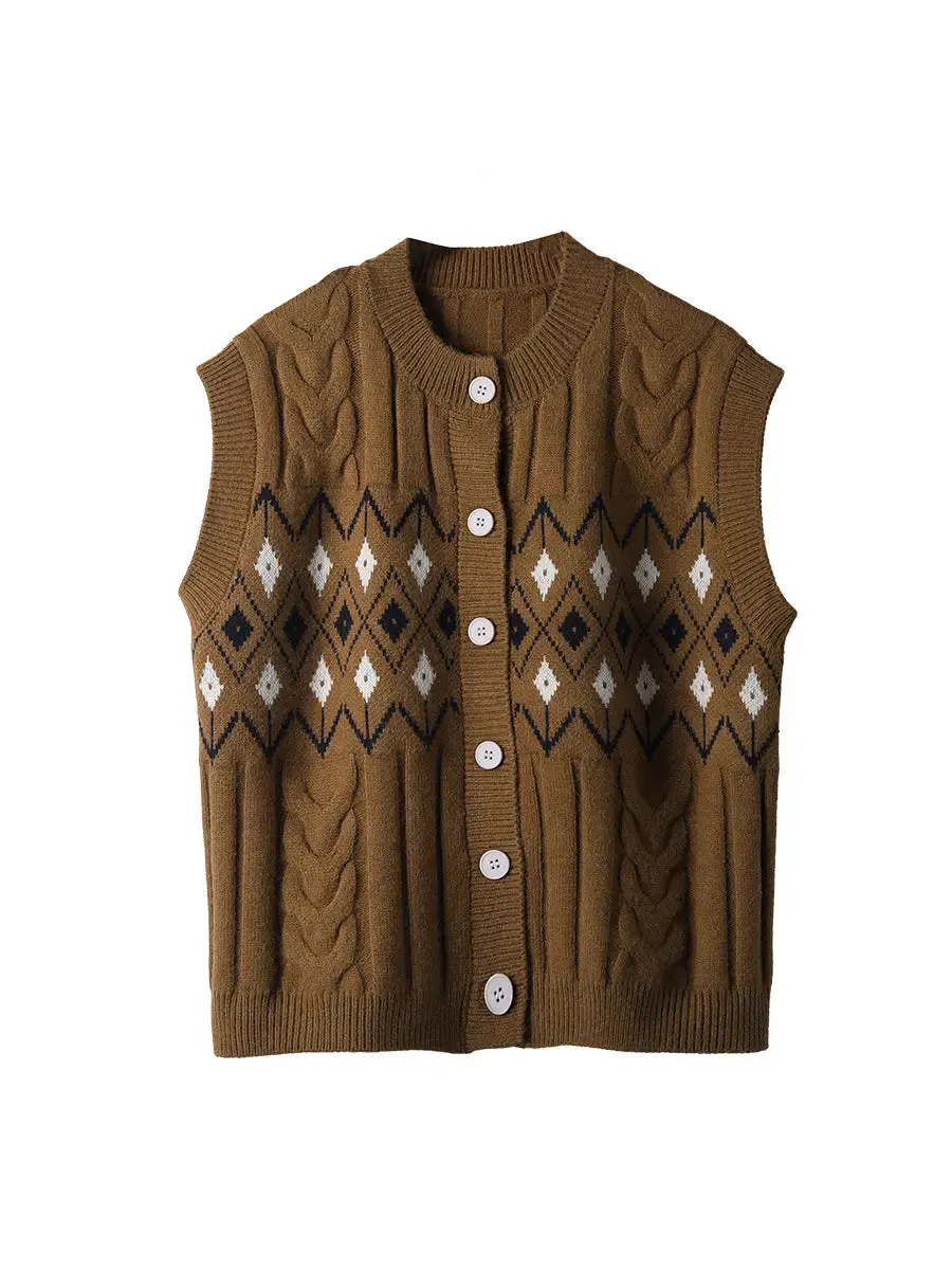 Women Geometric Knitted Vest