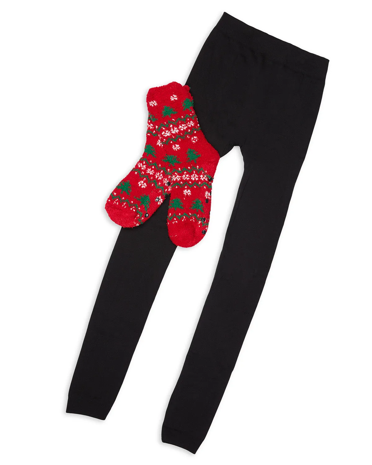 Women's Christmas Tree Cozy Socks & Legging Set