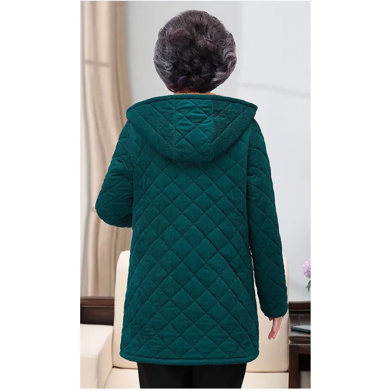 Women's Comfortable Fleece Lined Padded Quilted Coat with Buttons | Ideal for Autumn/Winter