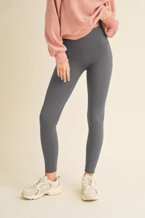 Yelete Fleece Lined High Waisted Leggings Gray