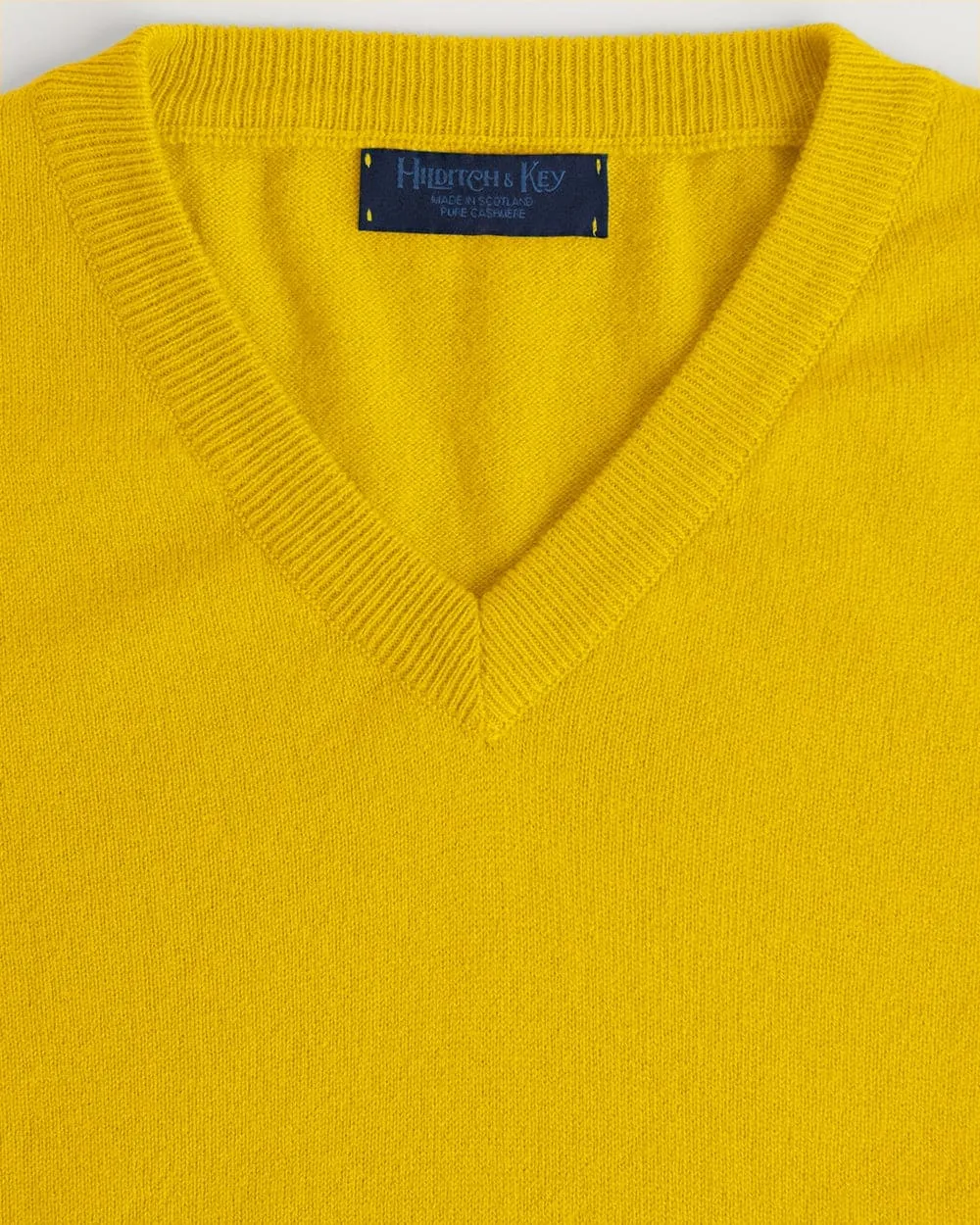 Yellow V-Neck Cashmere Sweater