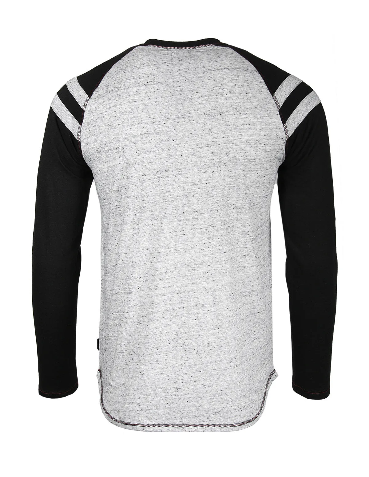 ZIMEGO Men's Long Sleeve Athletic Stripes Arm Contrast Raglan Henley - ZGLS555